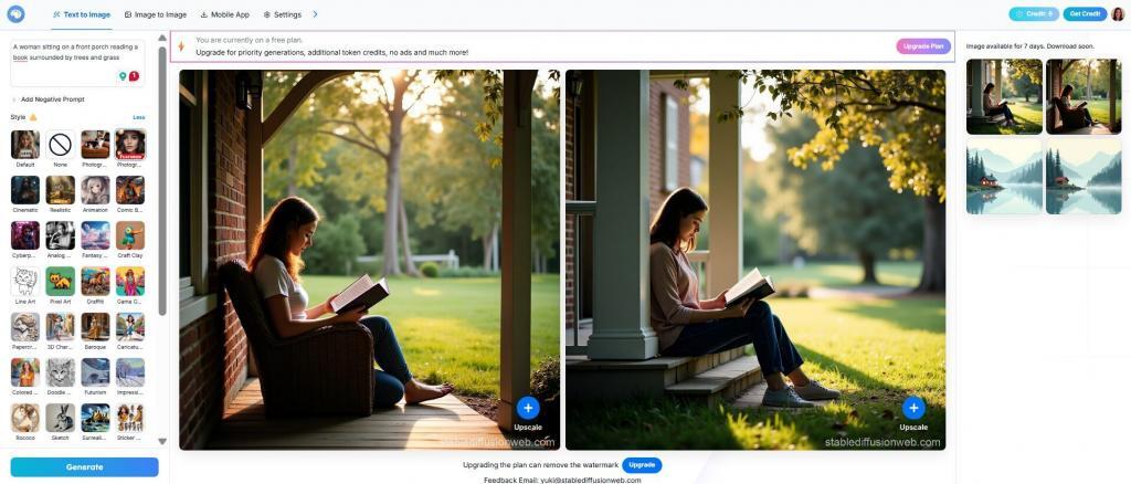 Stable diffusion woman reading a book