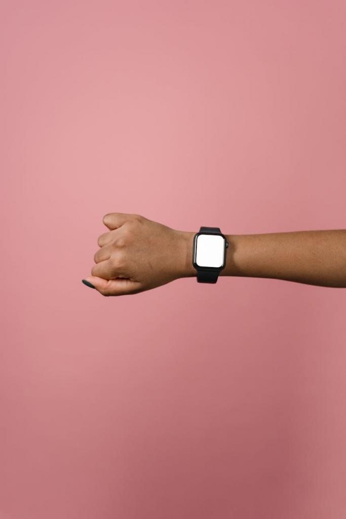 person showing a smartwatch