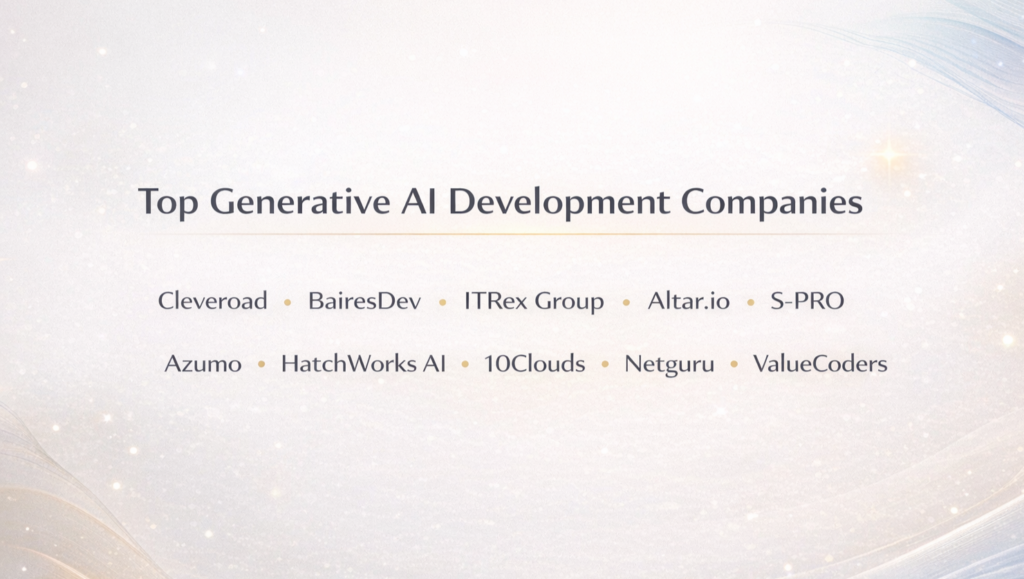 Top generative AI development companies