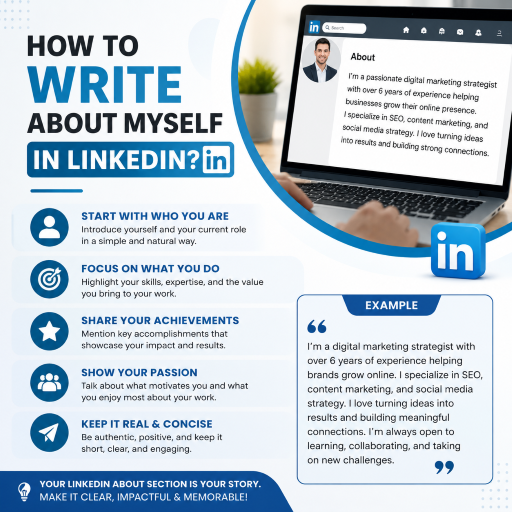 how to write about myself in lindedin
